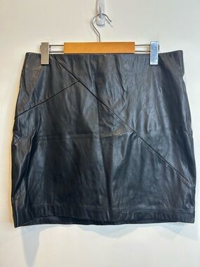 Dynamite Faux Leather Mini Skirt Black